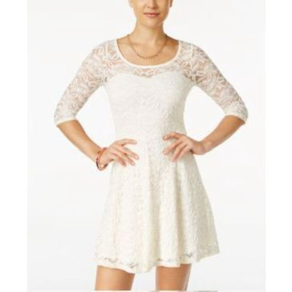 Material Girl Juniors' Lace Sweetheart Dress Size‎ L